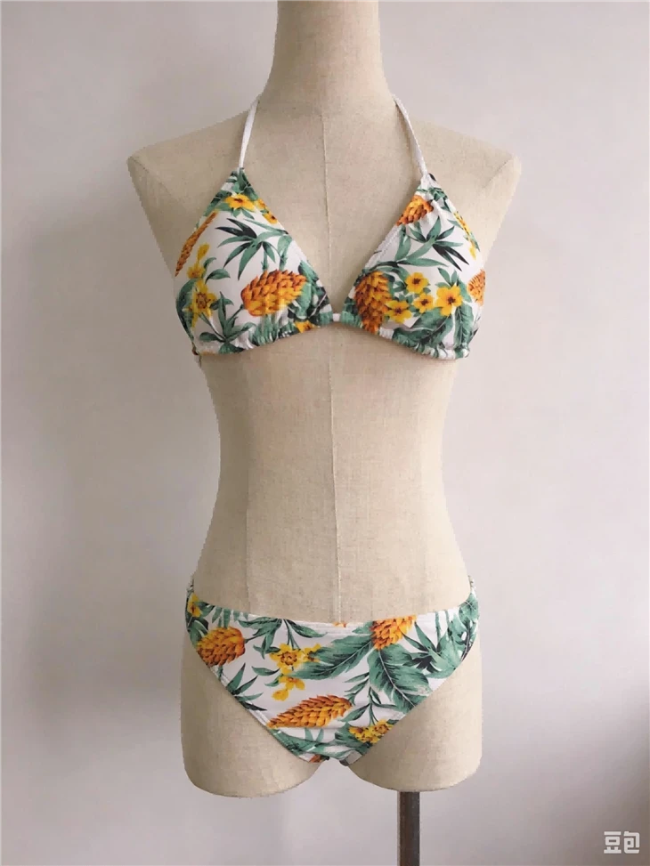 Ananas Tropical Floral Dvodijelni halter za plivanje